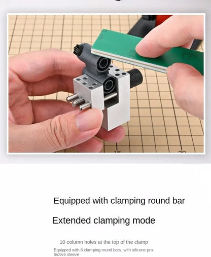 2-in-1 Etching Sheet Bender & 360° Vise Tool Holder — Precision Parts Bender for Gundam, Mecha & Military Model DIY