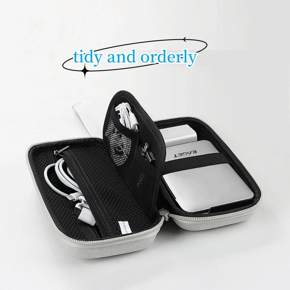 Large Capacity EVA Electronics Organizer - Shockproof Travel Storage Bag for Hard Drive Cable and Tech Accessories
