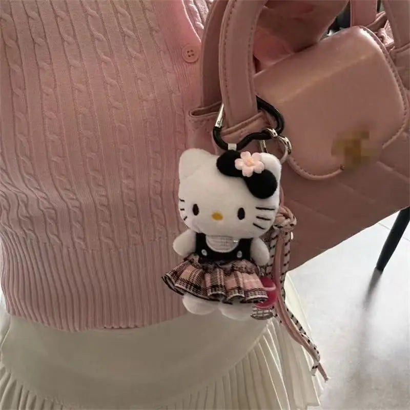 Cute Cartoon Girl Plush Keychain - Adorable Doll Bag Pendant & Gift for Girls