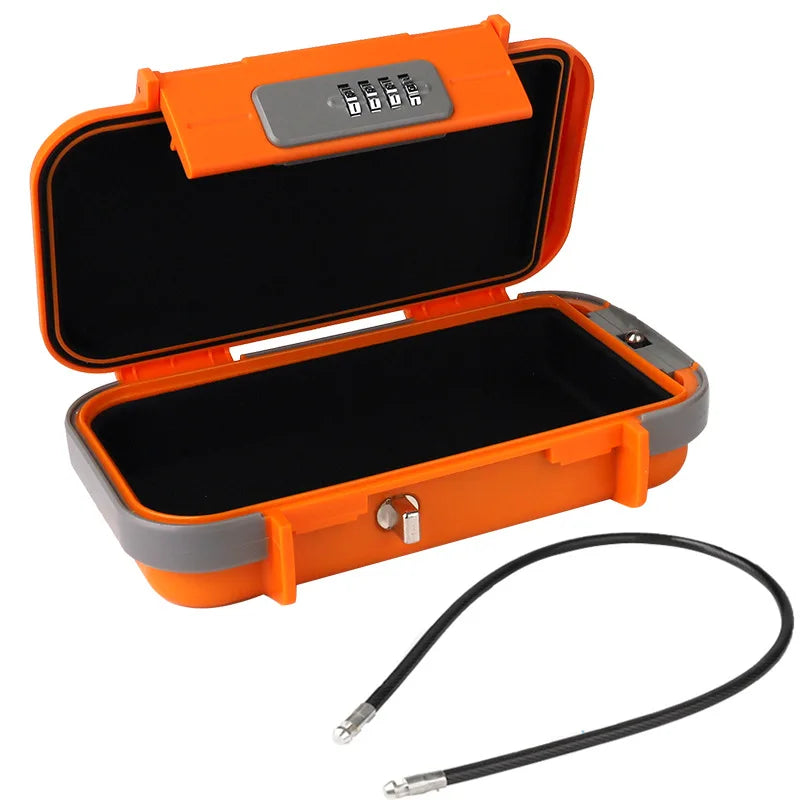 Portable Travel Safe Lock Box – Waterproof Anti-Theft Gym & Beach Box with Combination Lock and Removable Chain