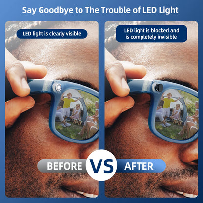 LED Light Cover for Ray-Ban Meta 2 Smart Glasses – Adjustable Light Blocker Compatible with Wayfarer Skyler Headliner