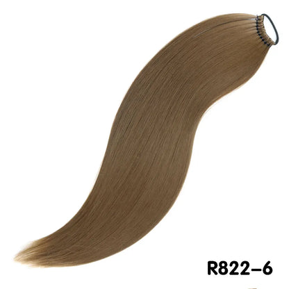 AZQUEEN 24-Inch Long Straight Ponytail Extension – Synthetic Fake Hairpiece for Women