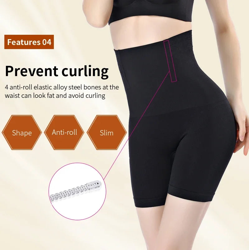 Women’s Seamless High-Waist Shapewear – Butt Lifter Tummy Control Slimming Panty Briefs