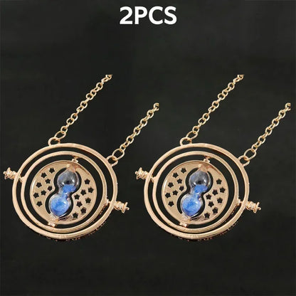 Harry Potter Time-Turner Hourglass Necklace - 360° Rotatable Cosplay Pendant and Unique Mother’s Day Gift