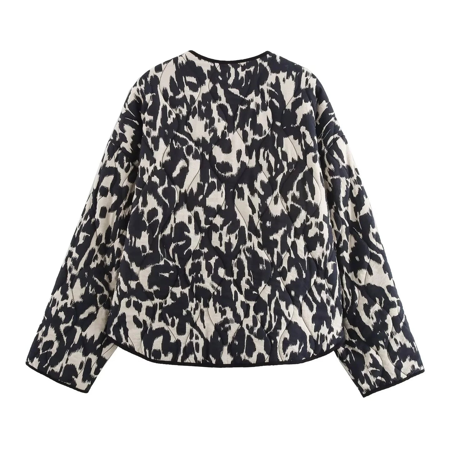 2024 Autumn Women's Snake Skin Printed Jacket – European & American Style, Fashion Button Long Sleeve Coat