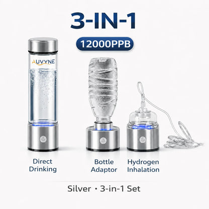 Hydrogen Water Generator Bottle - Portable Rechargeable SPE PEM Alkaline Ionizer Cup for Home & Travel