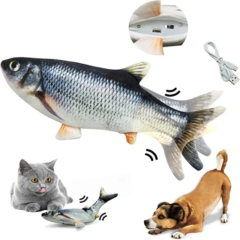 USB Rechargeable Interactive Floppy Fish Cat Toy – Realistic Electric Moving Fish for Cats & Dogs Chew & Play Pet Supplies