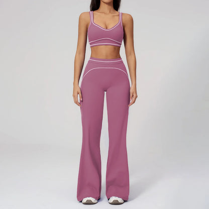 Women’s 2-Piece Fitness Yoga Set, Gym Running Tracksuit, Push-Up Sportswear Leggings, Athletic Workout Outfit