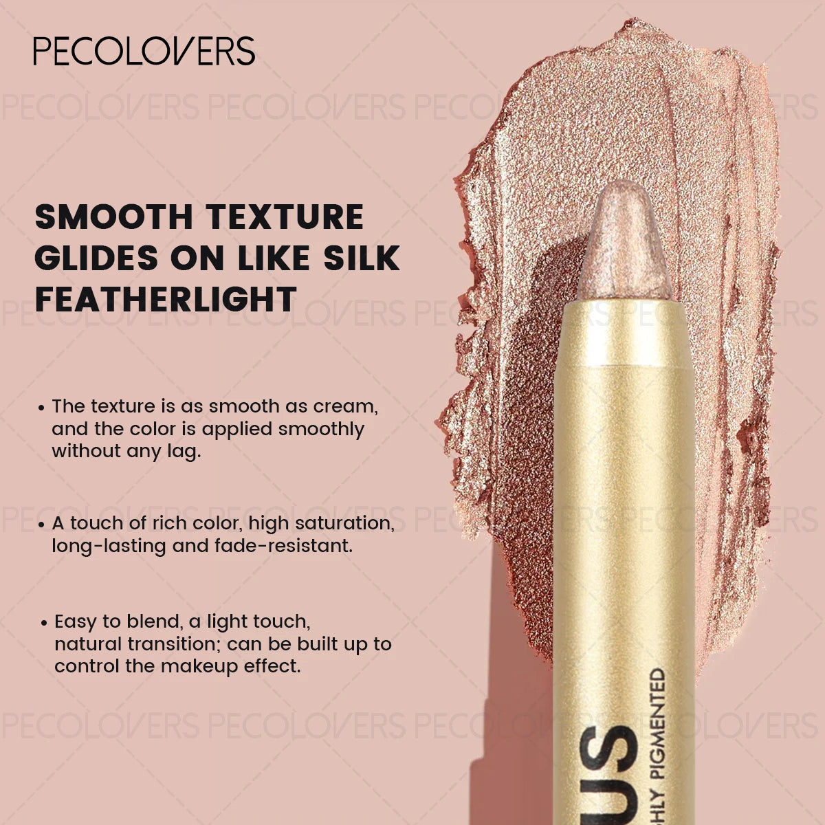 Dual-Ended Waterproof Eyeshadow Stick – Smudge-Proof Glitter and Matte Eye Makeup with Sponge Applicator