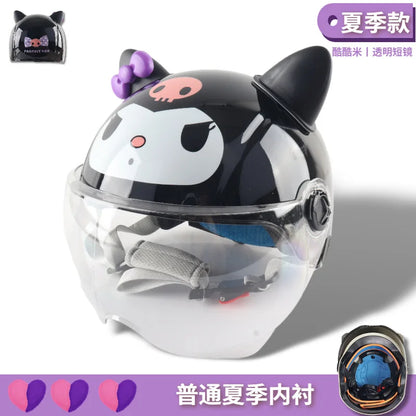 Cartoon Electric Car Helmet for Kids – Cute Half Helmet, Creative Safety Protective Gear for Children & Students