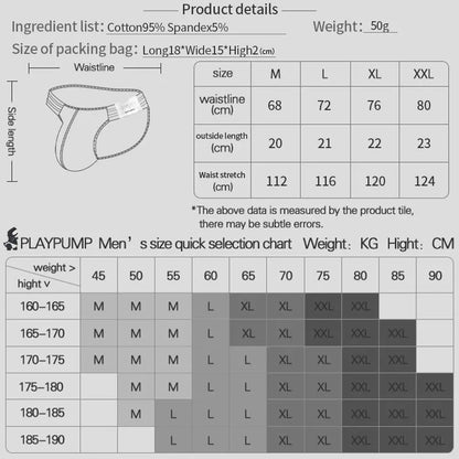 Men’s Breathable Brief Underwear 1/2/3/4PCS – High Fork Triangle Design with Striped Elastic Waistband Comfort Fit