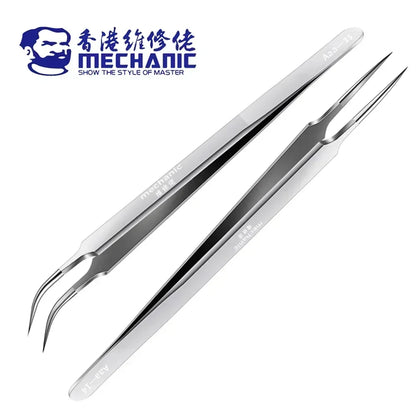 MECHANIC AAA-14/AAA-15 Stainless Steel Ultra Fine Tweezers – High Hardness Precision Tool for SMD, PCB & BGA Motherboard Repair