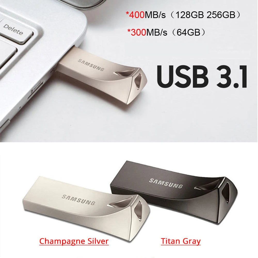 Samsung USB 3.1 Flash Drive - Type-C Metal Pen Drive 64GB–512GB High-Speed Memory Stick