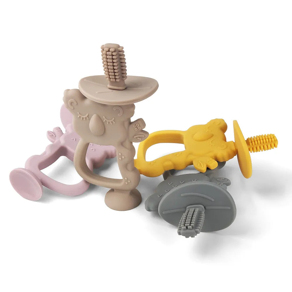 Baby Silicone Training Toothbrush: BPA-Free Koala Design - Safe Teether Chew Toy for Infants, Toddler Teething Ring Accessory