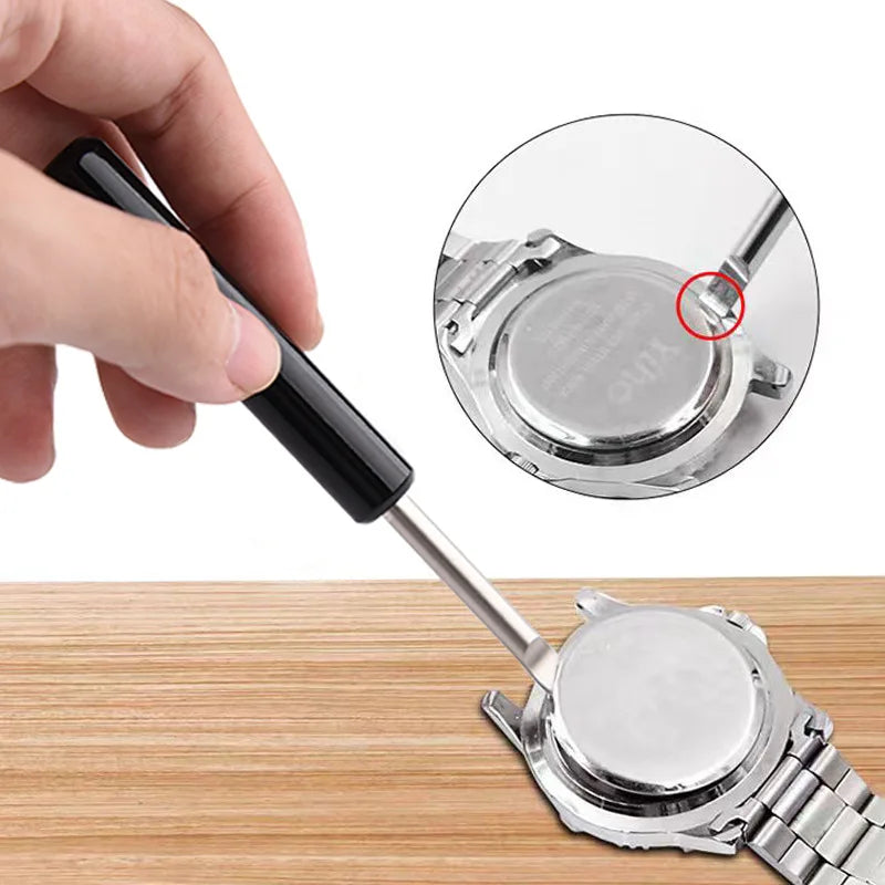 Metal Watch Opener Pry Knife — Adjustable Back Case Cover Remover and Screw Tool for Watchmaker Battery Change and Repair