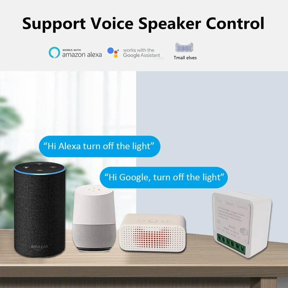 16A Mini Smart Breaker – Voice Control WiFi Switch for HomeKit, Siri, Alexa, Google, Tuya with Power Monitor