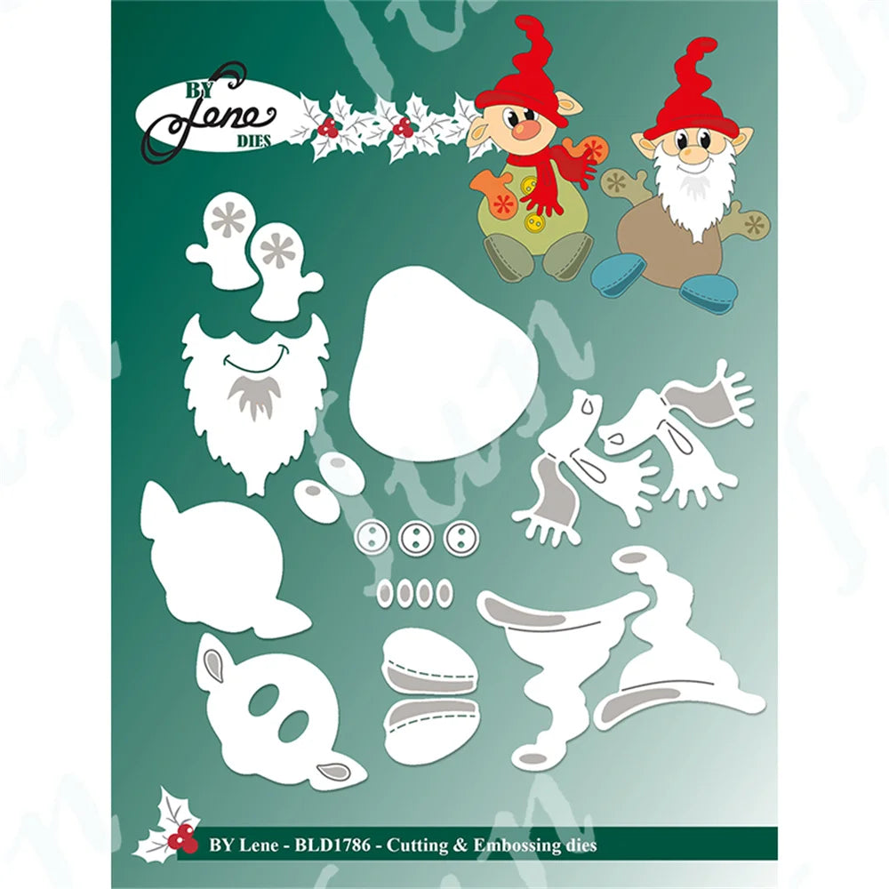 Tall Elf Metal Cutting Dies – Pine Cone Gnome Scrapbooking, Mailbox Craft Supplies for DIY Photo Albums