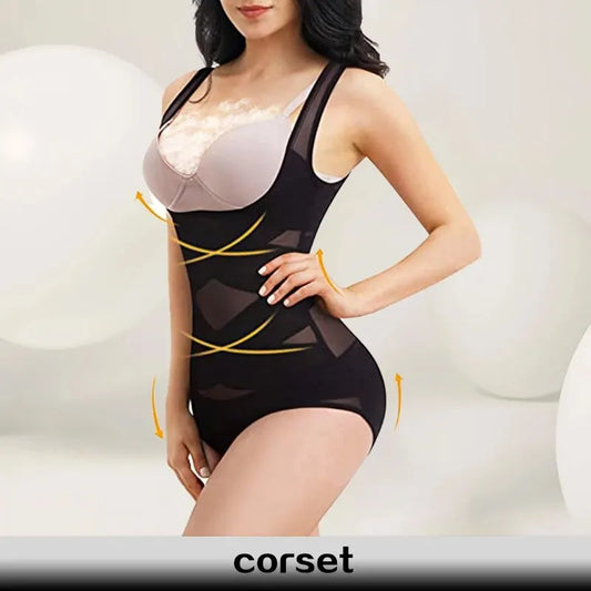 Shape & Slim: Breathable One-Piece Tummy Tum Shaper - Hip Lifter Corset, Thigh Slimmer, Waist Trainer, Slimming Underwear