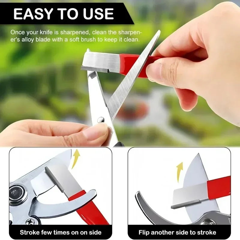 Portable Knife Sharpener - Alloy Steel Manual Knife & Scissor Sharpening Tool