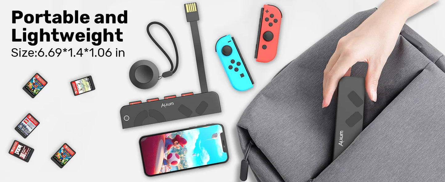 Unitek Game Card Switcher for Nintendo Switch OLED — Multi-Game Card Reader with Wireless Remote Control Accessory