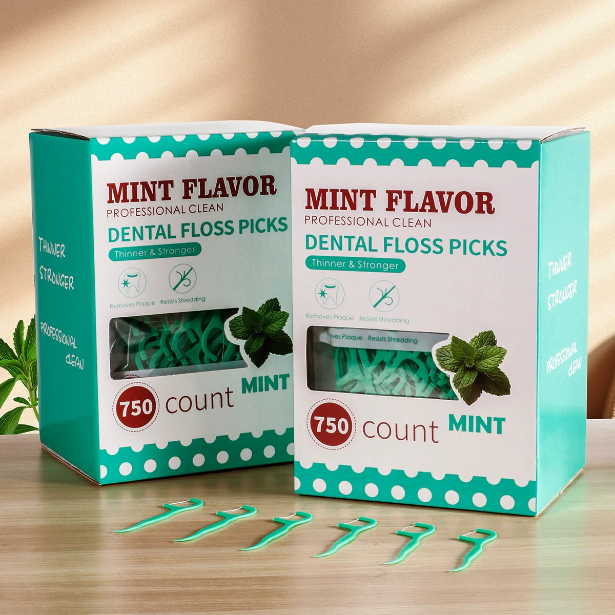 Mint Dental Floss Sticks - Portable Disposable Oral Care for Deep & Interdental Cleaning