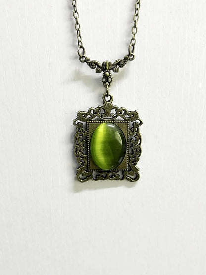 Gothic Vampire Blood Drop Necklace — Vintage Purple & Red Bat Eye Pendant, Witch Jewelry Accessory Gift for Women