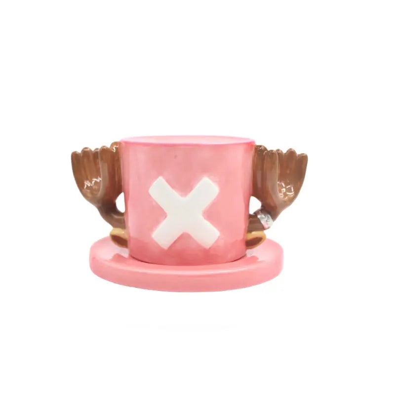 Anime Cosplay Ceramic Mug – Luffy, Ace & Sabo Three Brothers Hat-Shaped Coffee Cup for Parties