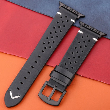 Genuine Leather Apple Watch Strap – Compatible with Series 7, 6, 5, 4, SE (40mm–49mm) for Men & Women