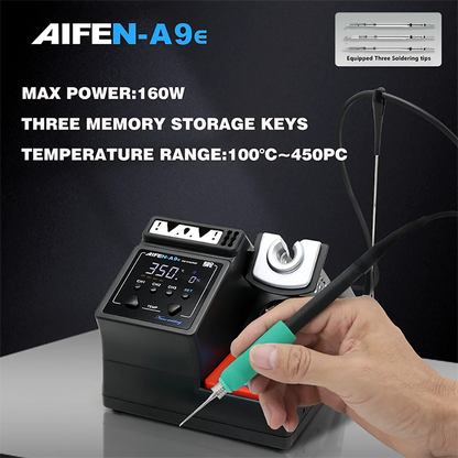 AIFEN A9E Soldering Station – Compatible with 210/245/115 Soldering Iron Tips & Handle Temperature Control for Welding