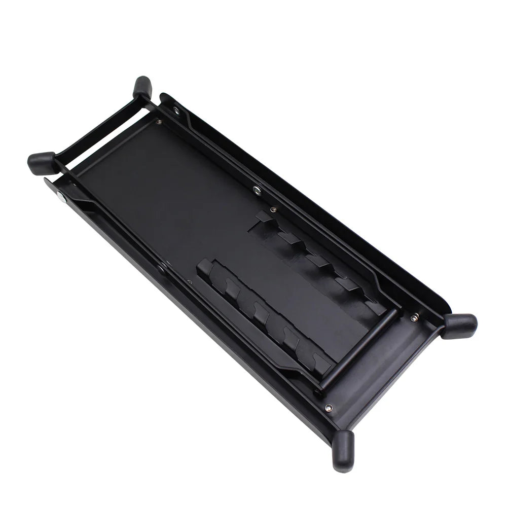 Guitar Foot Stool – 4 Position Height Adjustable, Foldable Pedal Rest for Guitar, Black Footstool for Guitar Pedal Accessories