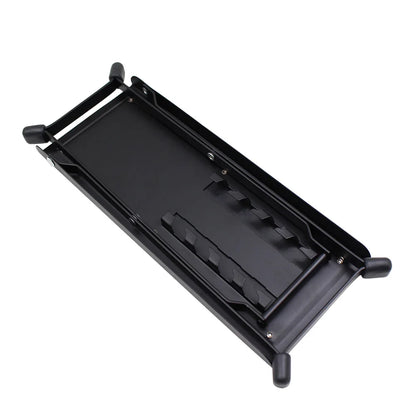 Guitar Foot Stool – 4 Position Height Adjustable, Foldable Pedal Rest for Guitar, Black Footstool for Guitar Pedal Accessories
