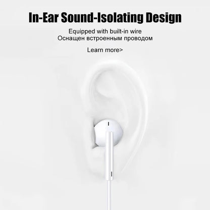 Wired Stereo Earphones for Apple iPhone 7–16 & iPad — 3.5mm Headphones for iPhone, Tablet, Laptop