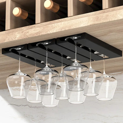 Wine Glass Rack: Non-Drilled Cup Holder for Kitchen and Dining Room - Upside-Down Household Rack for Wine Glasses