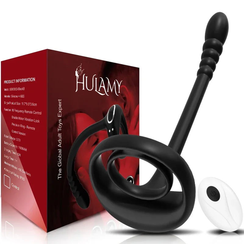 Bluetooth App-Controlled Prostate Massager – Anal Vibrator with Penis Ring & Testicle Massage for Men
