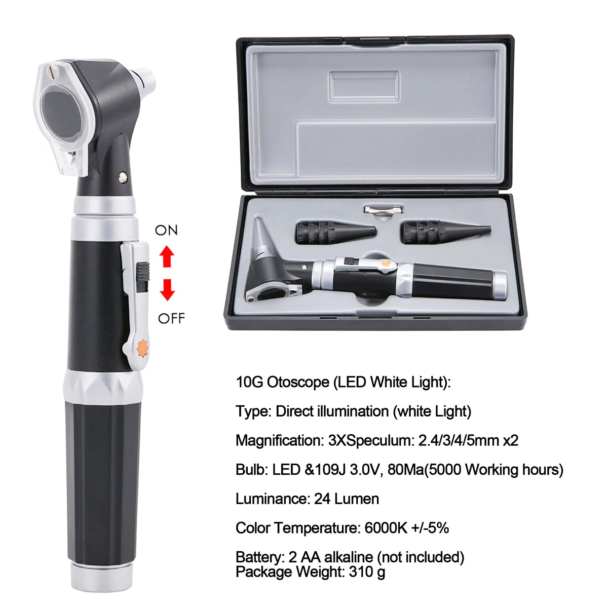 Otoscope Ear Scope - 3X Magnifying Lens with LED Light for Ear Inspection & Pocket Ear Checker for Kids, Adults & Pets