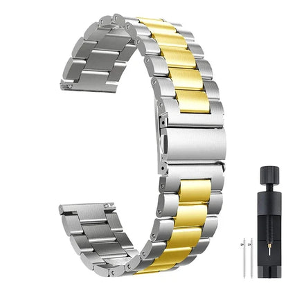 22mm/20mm Metal Watch Strap – Compatible with Garmin Vivoactive 3/4/5, Forerunner 245/645/745/965, Venu 2/3, SQ2 Music