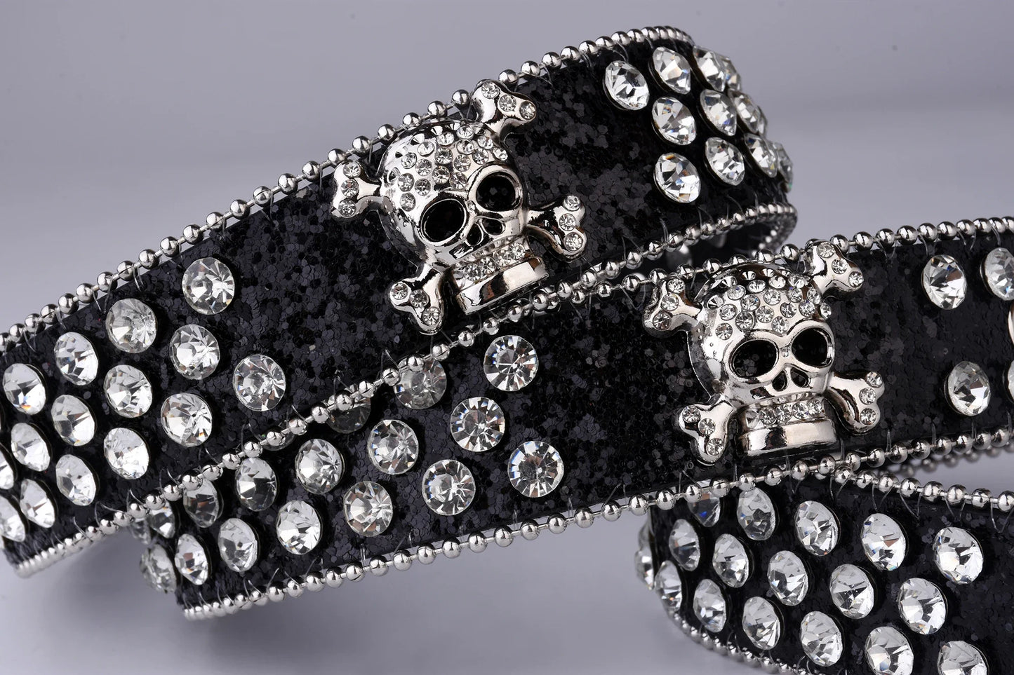 Rhinestone Skull Western Cowgirl Belt for Women & Girls – Studded PU Leather Country Style