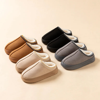 Winter Women's Slippers – Fashionable Fuzzy Fur, Anti-Slip Soft Sole, Warm Indoor & Outdoor Plush Houseshoes for Men & Women