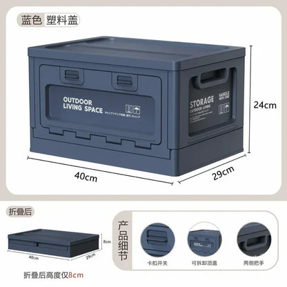 Camping Storage Box with Trunk Organizer - Multi-Functional Folding Outdoor Bench and Chopping Board for Picnics and Car Camping
