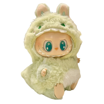 Labubu v1v2 Doll Clothes Outfit (15-17cm) – Sitting Party Bear Accessories with Scarf, Hat & Bag