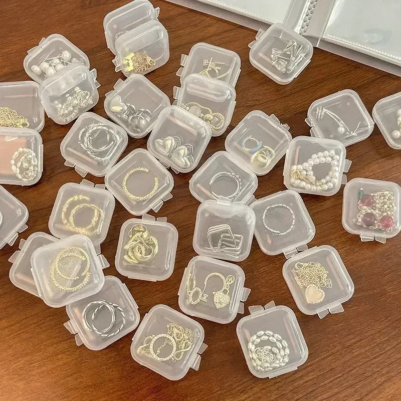 Transparent Mini Square Storage Boxes – Dustproof Plastic Case for Pills, Jewelry, Earrings (Wholesale)