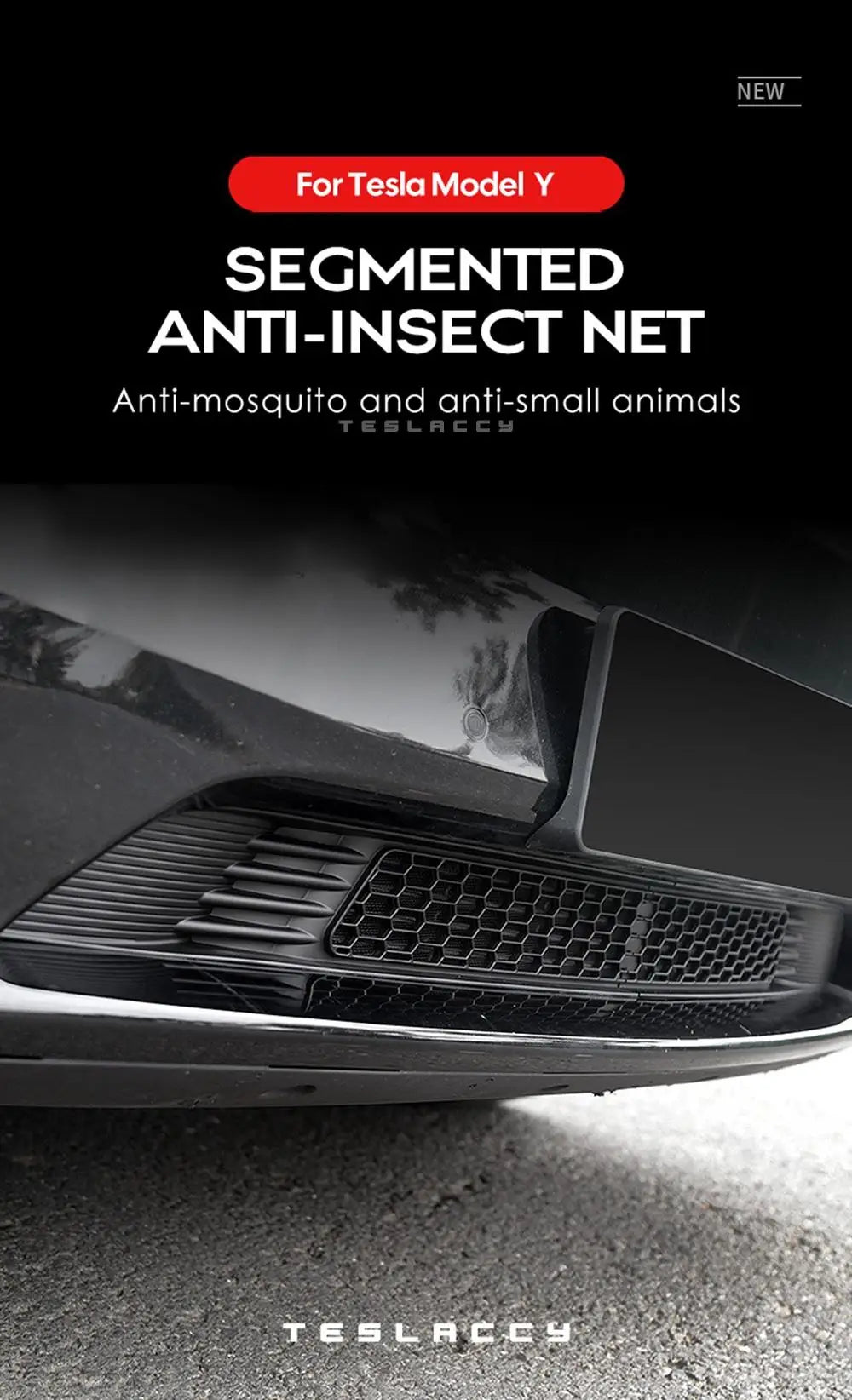 Tesla Model Y 2020-2024 Lower Bumper Anti-Insect Net – Dustproof Front Vent Grille Cover