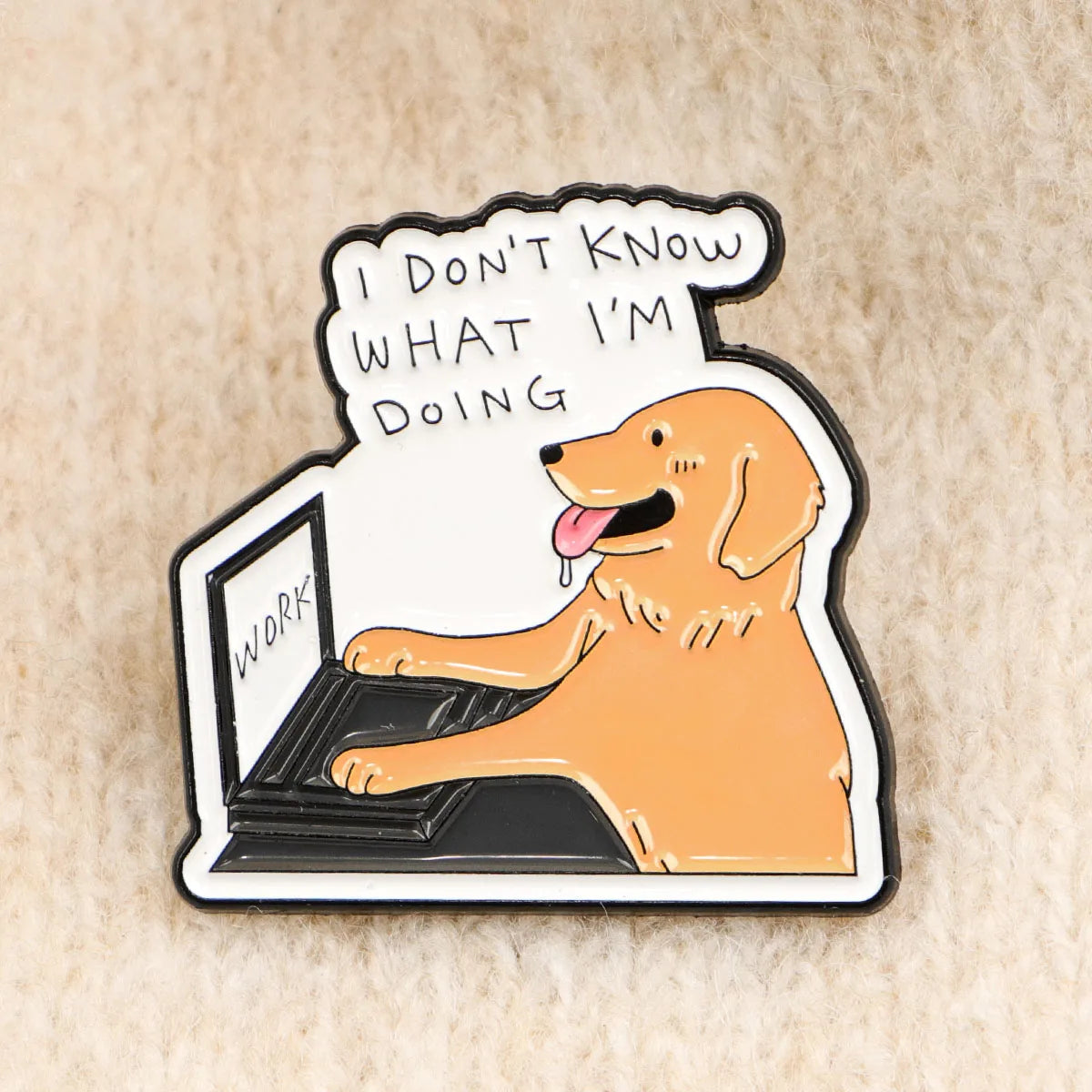Funny Dog Enamel Pin - Humorous Pet Brooch Badge for Backpack Clothing Lapel Jewelry Gift Accessories