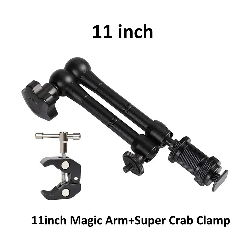 7/11/20 Inch Metal Articulating Magic Arm – Super Clamp Stand for DSLR Camera & Photo Studio Accessories