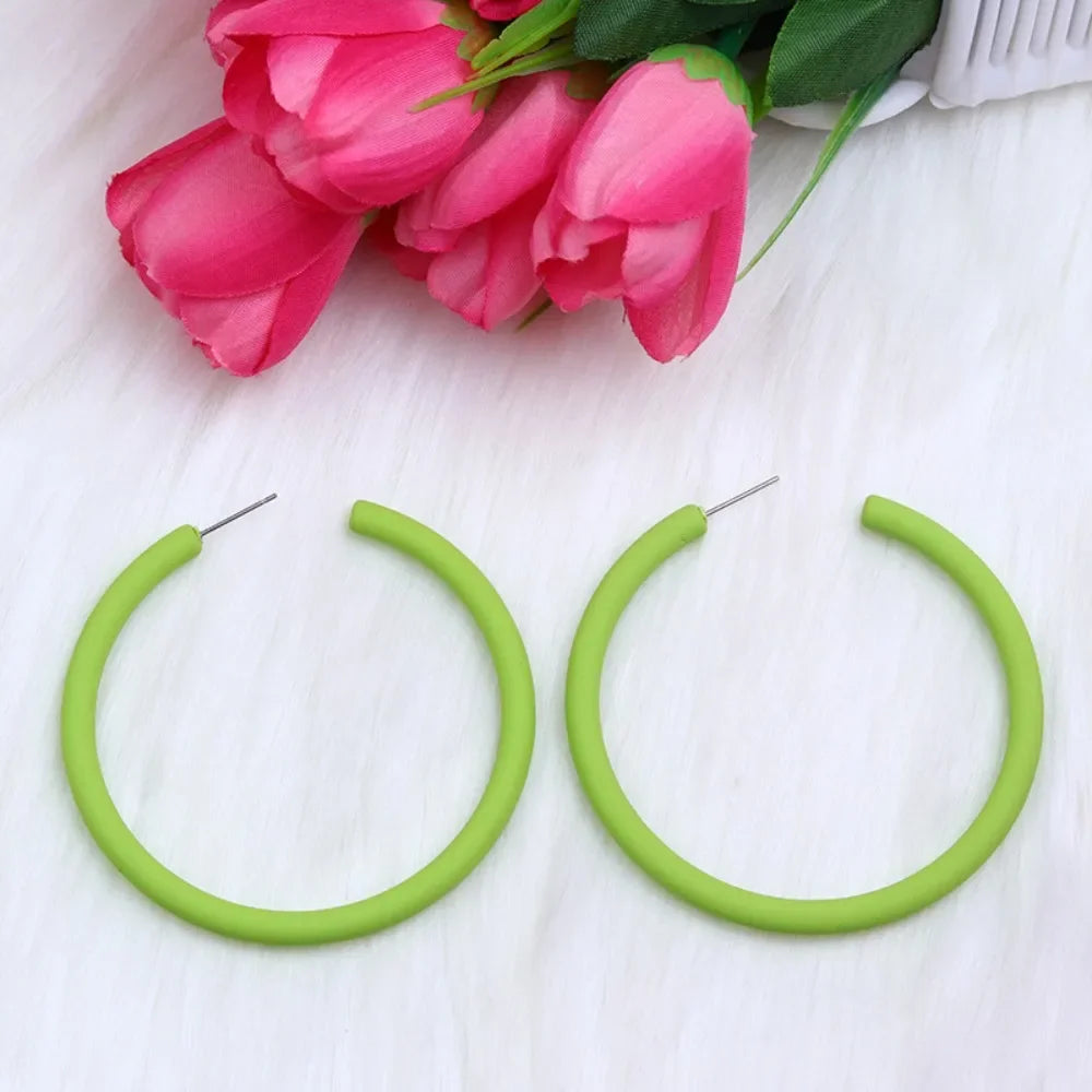 Women’s Funny Acrylic Circular Earrings – Round Ear Jewelry, Popular Fashion Accessory Gift