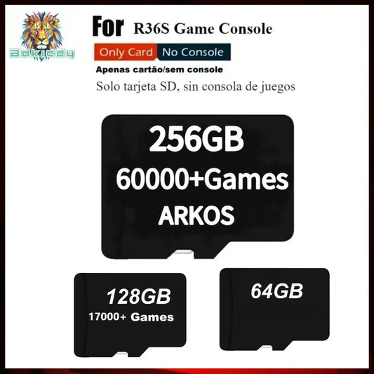 NEW V5 SD Card for R36S Retro Handheld Console — Linux System, 3.5" IPS Screen Portable Player with 64GB/128GB/256GB Games