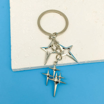 Y2K Punk Four-Pointed Star Keychain – Alloy Fashion Key Ring Bag & Backpack Charm for Women & Girls Gift Accessories