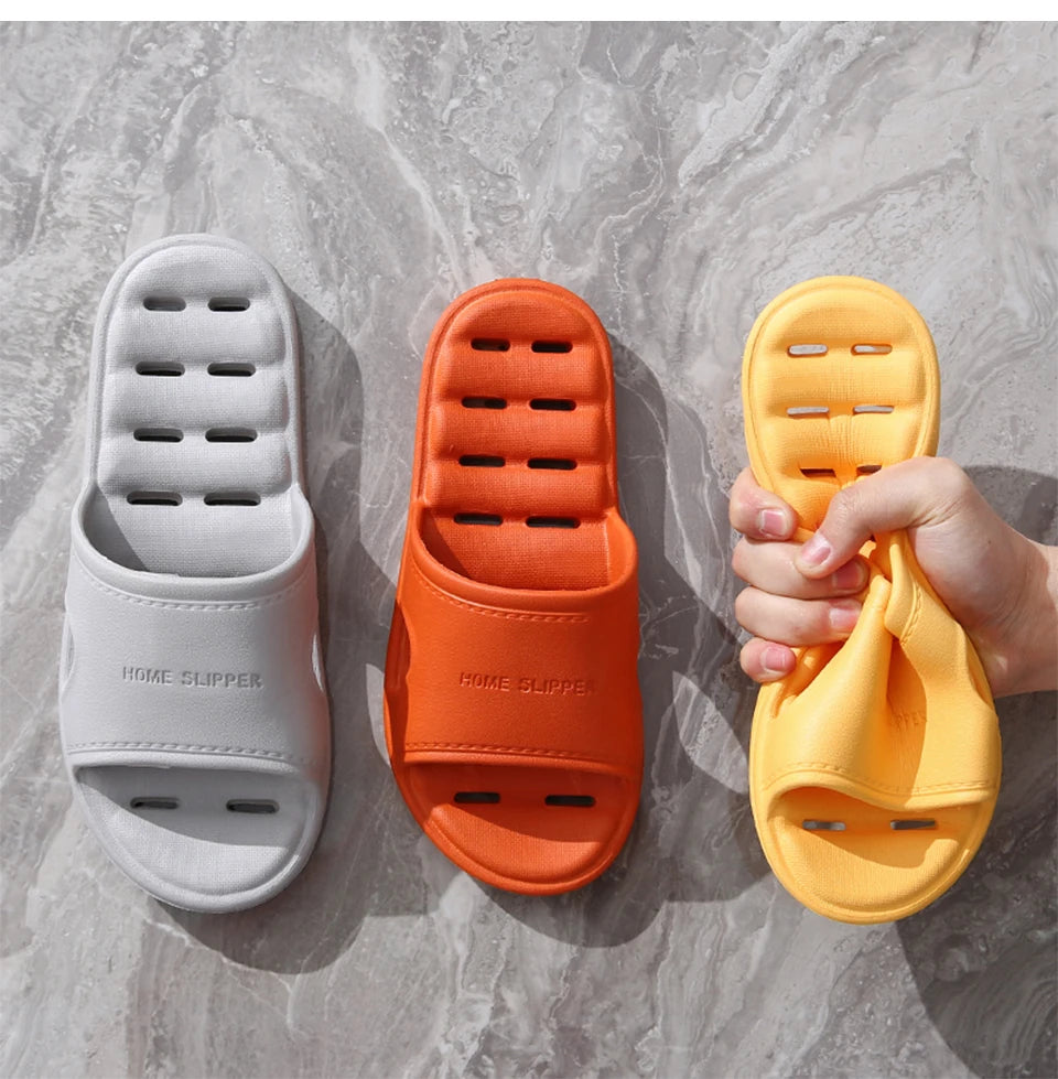 Feslishoet Unisex EVA Non-Slip Soft Bottom Shower Slippers – Quick-Drying Punching Bathroom Footwear
