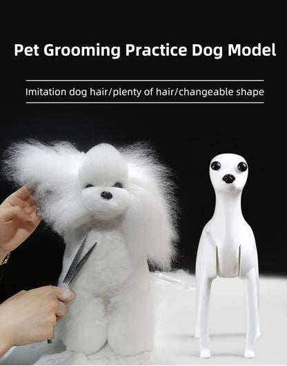 Pet Grooming Practice Poodle Model — Full Body Simulation Dog Mannequin for Grooming Training