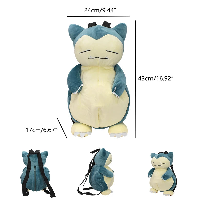 17 Styles Mario & Pokemon Plush Backpack – Koopa, Charizard, Mimikyu, Eevee, Snorlax, Gengar, Mew Turtle Shell Stuffed Toy Bag